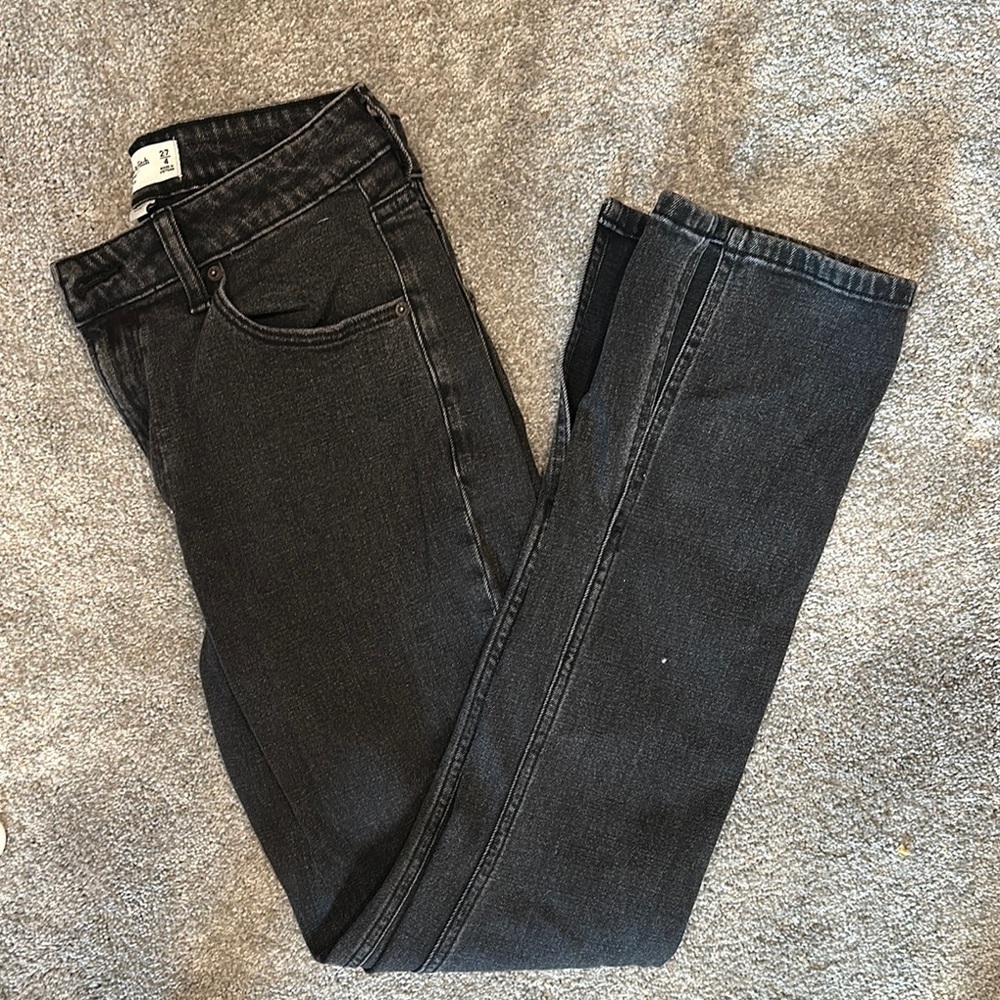 Abercrombie & Fitch Curve Love The Skinny High Rise Women's Black Jeans
